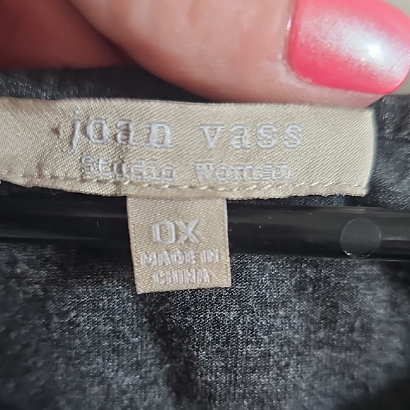 Joan Vass Dark Charcoal Scoop-Neck Tunic - Picture 2 of 6